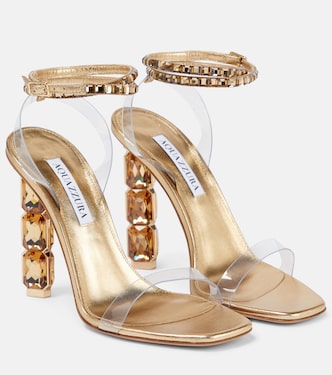 Aura Plexi 105 embellished sandals | Aquazzura