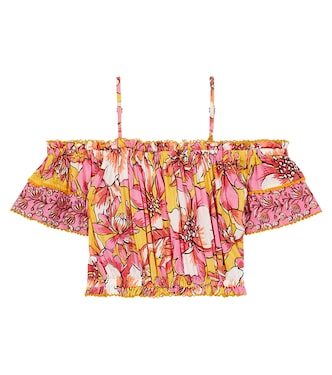 Donna floral off-shoulder top | Poupette St Barth Kids
