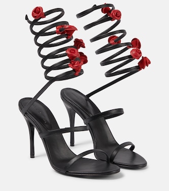 Floral-appliqué satin sandals | Magda Butrym