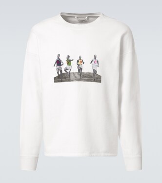 Finish Line patch-appliqué cotton sweatshirt | Bode