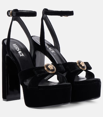 Medusa velvet platform sandals | Versace