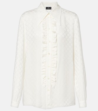 Printed silk-blend satin blouse  | Etro