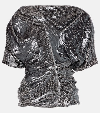 Sequined ruched top | Dries Van Noten