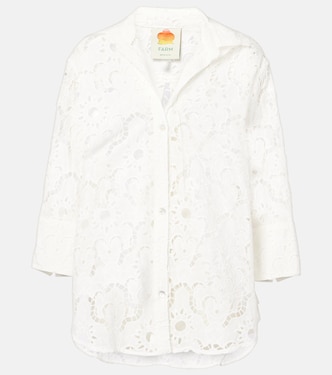 White Sun broderie anglaise cotton shirt | Farm Rio