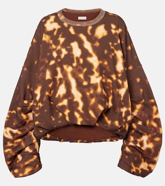 Printed gathered cotton sweatshirt  | Dries Van Noten