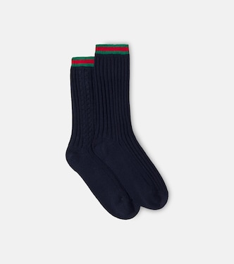 جوارب Web Stripe من القطن المخلوط | Gucci Kids