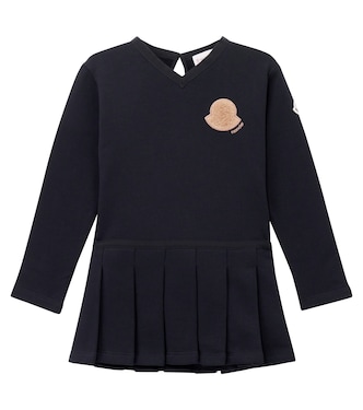 Pleated cotton jersey dress | Moncler Enfant