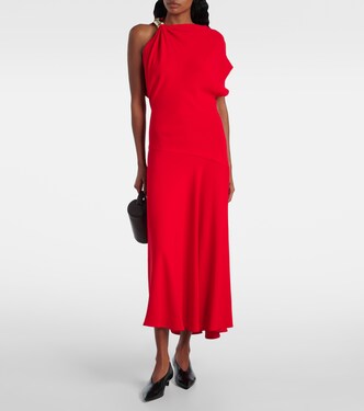 proenza schouler asymmetric dress Proenza Schouler Textured Asymmetric Fringe Belted Dress