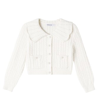 Embellished cable-knit cardigan | Self-Portrait Kids