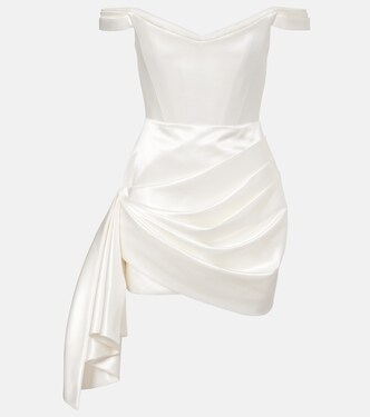 Bridal cotton and silk satin bustier dress | Alex Perry