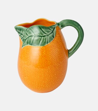 Orange earthenware jug | Bordallo Pinheiro