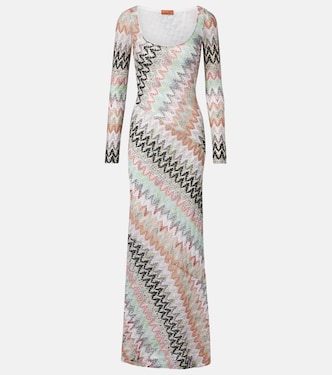 Zigzag lamé maxi dress | Missoni