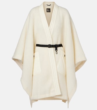 Belted mohair, alpaca, wool-blend cape | Moncler Grenoble