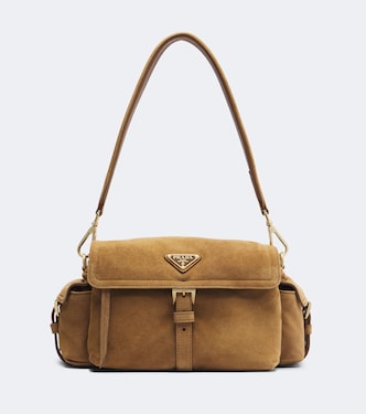Prada Explore Medium suede shoulder bag | Prada