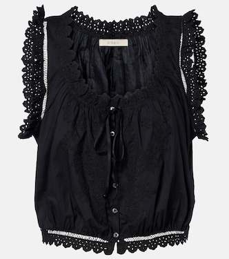 Traveler embroidered cotton top | Dôen