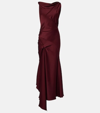 Posy draped satin midi dress | Victoria Beckham