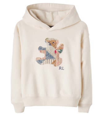 Embroidered cotton jersey hoodie | Polo Ralph Lauren Kids