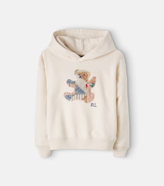 Embroidered cotton jersey hoodie | Polo Ralph Lauren Kids