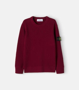 Compass ribbed-knit virgin wool sweater | Stone Island Junior