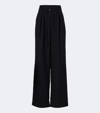 Pantaloni a gamba larga in lana plissé | Dries Van Noten
