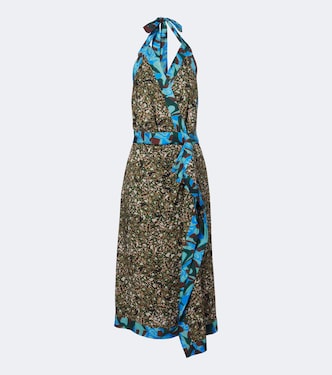 Printed halterneck midi dress | Dries Van Noten