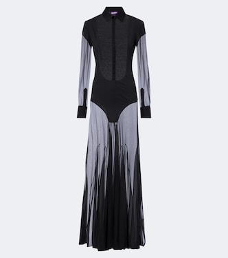 Knitted silk-trimmed shirt dress | Jean Paul Gaultier