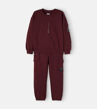 Logo cotton sweatshirt and sweatpants set | C.P. Company Kids