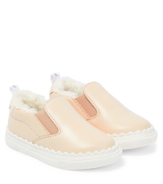 Baby leather slip-on sneakers | Chloé Kids