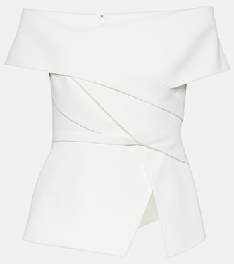 Bridal Eimear off-shoulder crêpe top | Safiyaa