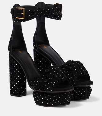 Ava embellished suede platform sandals | Balmain