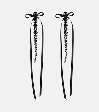 Bow-embellished crystal drop earrings | Simone Rocha