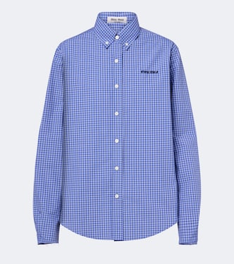 Logo cotton poplin shirt | Miu Miu