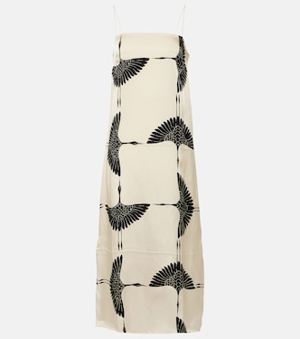 Abito midi Sicily in twill con stampa | Khaite