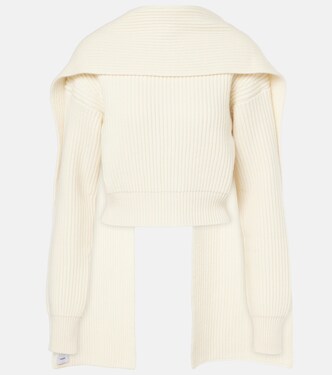 Cropped wool and cashmere scarf sweater | Erdem