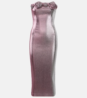 Robe midi en lamé à fleurs | Area