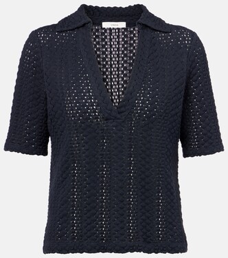 Open-knit cotton polo shirt | Vince