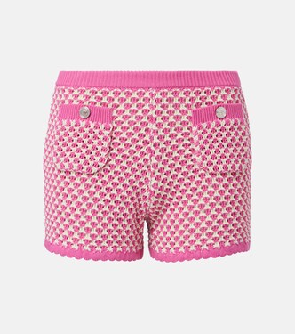 Crochet cotton-blend shorts | Versace