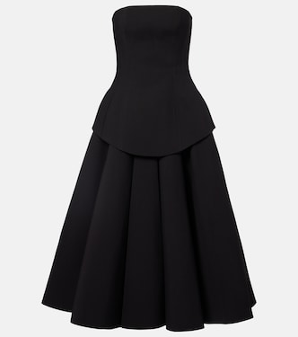 Ada strapless crêpe midi dress | Solace London