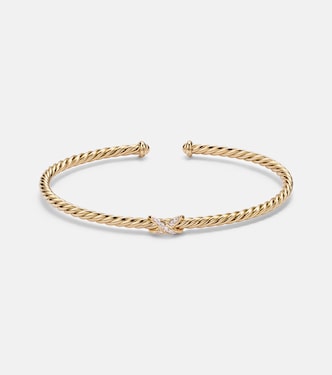 Cablespira® Flex X Micro 18kt gold (750/1000) bracelet with diamonds | David Yurman