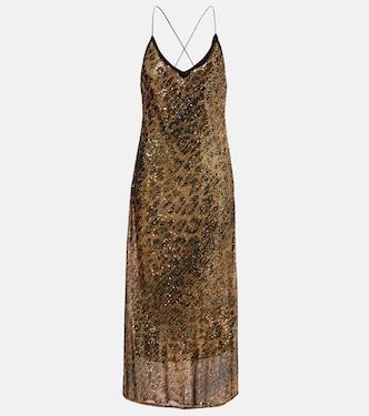 Robe à sequins et motif léopard | Roberto Cavalli