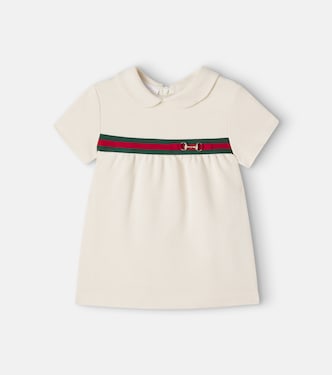 Baby Kleid Horsebit Web Stripe aus Baumwolle | Gucci Kids