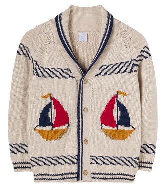 Intarsia cotton cardigan | Pepa London
