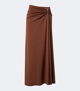 Pierced Orbit gathered jersey maxi skirt | Christopher Esber