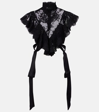 Luna ruffled lace crop top | Zimmermann
