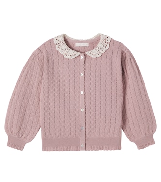 Adelia pointelle cotton cardigan | C'era Una Volta