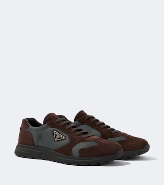Suede-trimmed sneakers | Prada