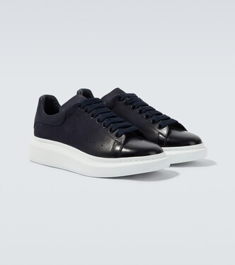 Oversized suede-trimmed leather sneakers | McQueen