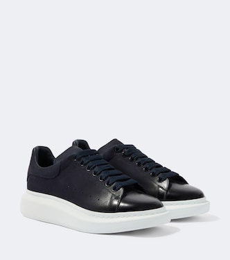 Oversized suede-trimmed leather sneakers | McQueen