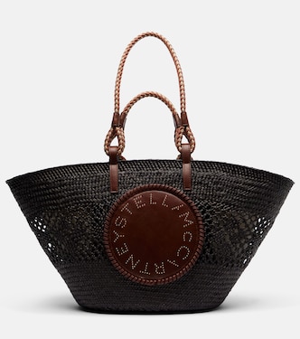 Logo Large raffia basket bag | Stella McCartney