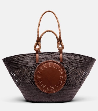 Logo Large raffia basket bag | Stella McCartney